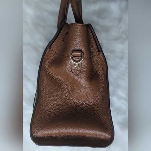 NWOT Michael Kors stunning brn soft leather gold lock in front & key in pouch - Picture 7 of 15